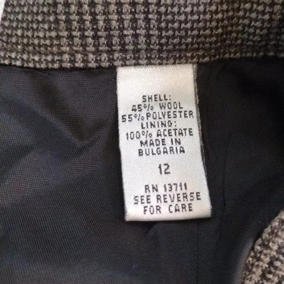 Vintage High Waist Dress Pants 90s Amanda Smith Brown Houndstooth Trousers NWT - Picture 9 of 11